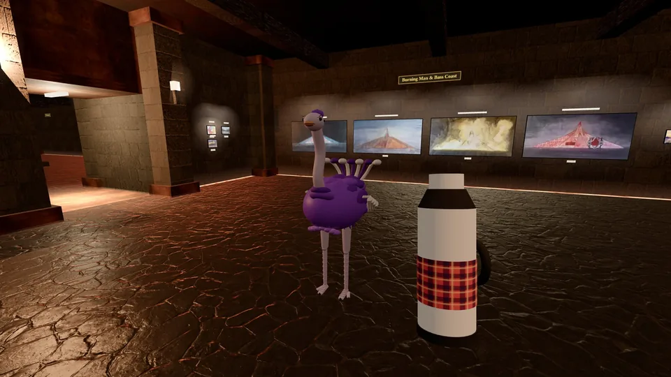 Easter egg: a purple ostrich next to the soup thermos
