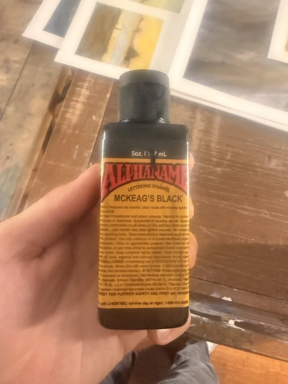 Alphanamel lettering enamel in McKeag's Black