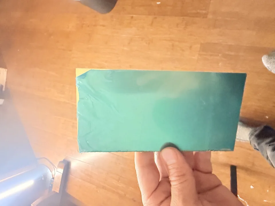Brass plate stock with its green protective film