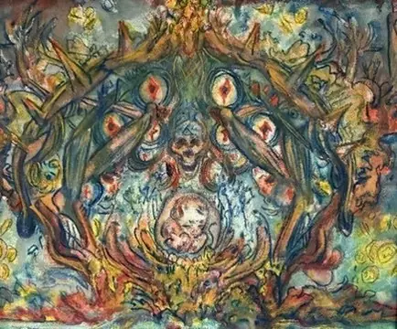 El Salvador: Present - Chase Toole Collab — Watercolor pastel, 2022, by TJ Murphy
