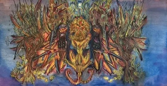 El Salvador: Past - Chase Toole Collab — Watercolor pastel, 2022, by TJ Murphy