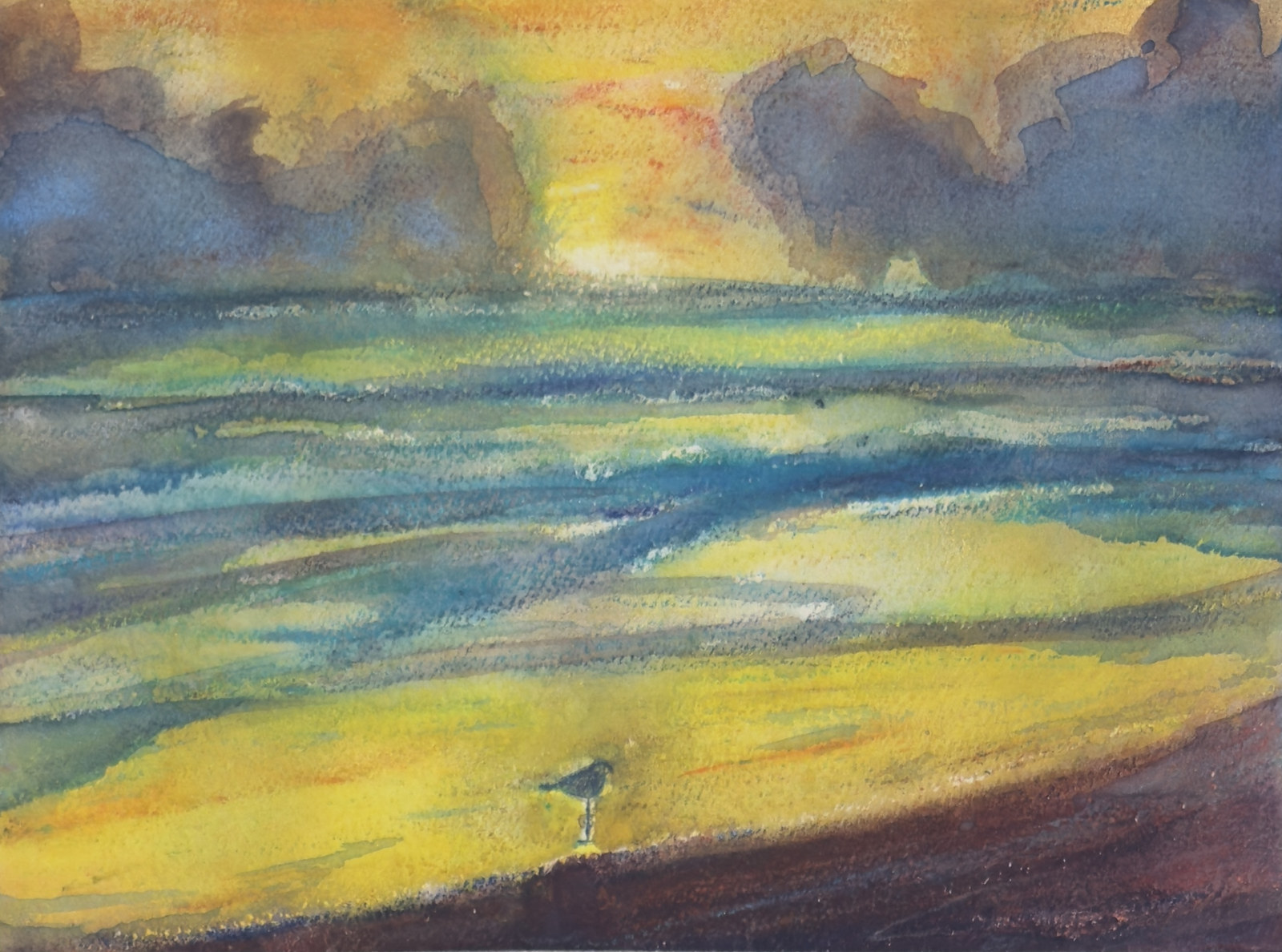 TJ Beach Sunset 310, a painting by TJ Murphy
