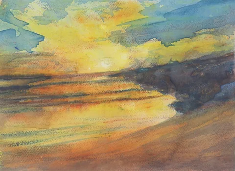 TJ Beach Sunset 311, a painting by TJ Murphy