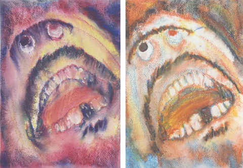 2 paintings by TJ Murphy shown together: TJ The Legend of Billy Buff 2, TJ The Legend of Billy Buff 1