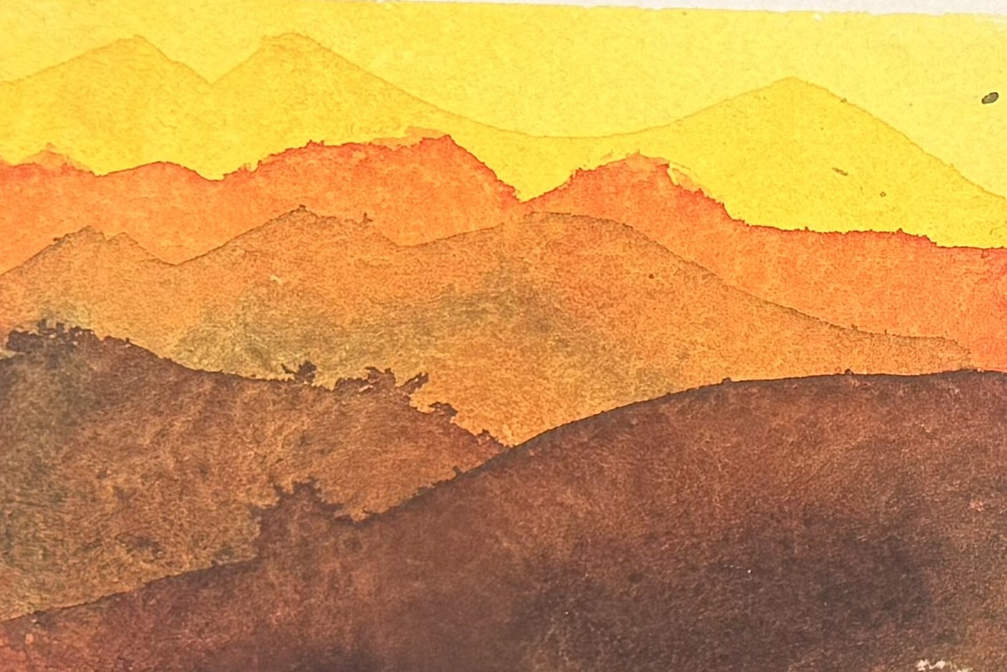 TJ Orange Mountain Layers 186, a painting by TJ Murphy
