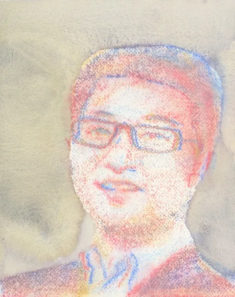 TJ Portrait with Glasses 319, a painting by TJ Murphy