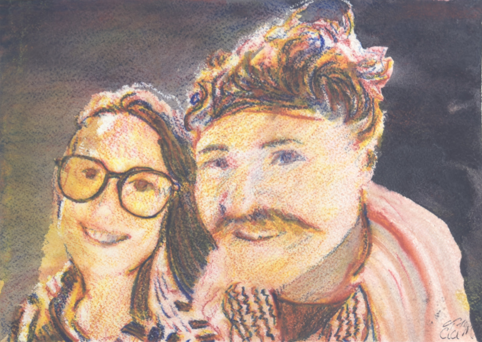 TJ Devo and Sarah Sandwich (R), a painting by TJ Murphy