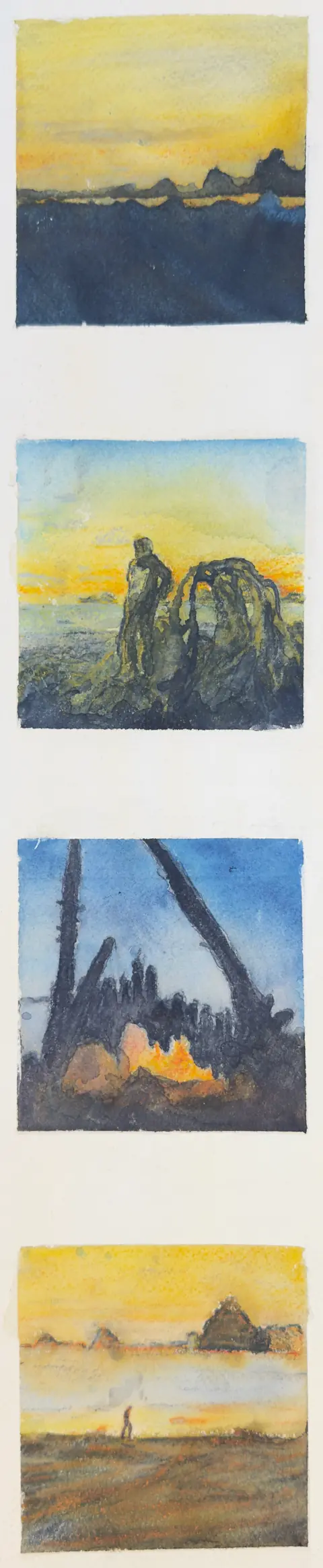 4 paintings by TJ Murphy from Strawberry Point, photographed together