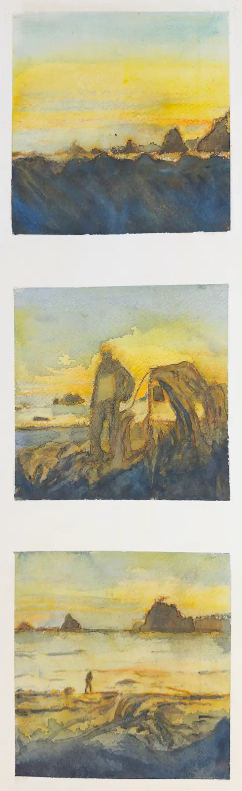 3 paintings by TJ Murphy from Strawberry Point, photographed together
