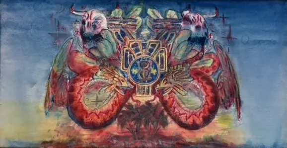 El Salvador: Future - Chase Toole Collab — Watercolor pastel, 2022, by TJ Murphy