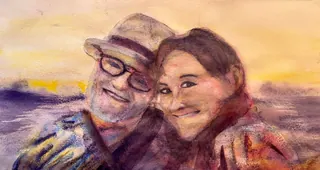 Dawn and her father Pete at Burning Man