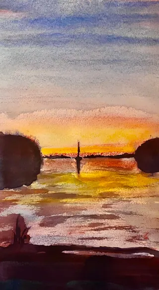 Sunset in the Strait of Juan de Fuca, Patos Island 2