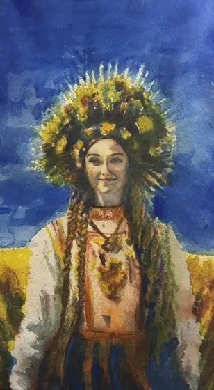 Girl Wearing Flower Crown by TJ Murphy