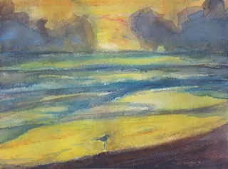 TJ Beach Sunset 310, a painting by TJ Murphy