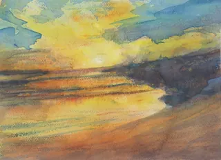 TJ Beach Sunset 311, a painting by TJ Murphy