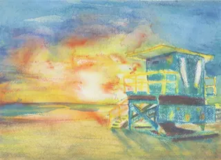 TJ Beach Sunset 309, a painting by TJ Murphy