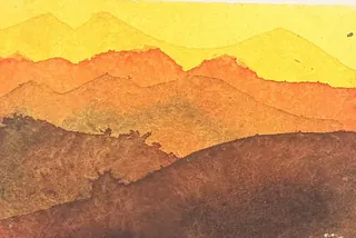 TJ Orange Mountain Layers 186, a painting by TJ Murphy