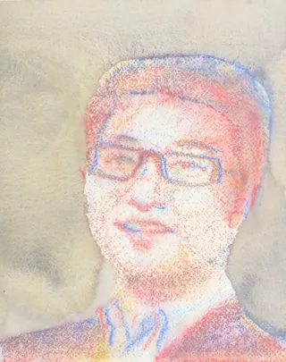 TJ Portrait with Glasses 319, a painting by TJ Murphy