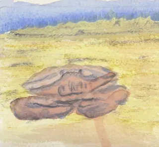 TJ Crab on Beach 180, a painting by TJ Murphy